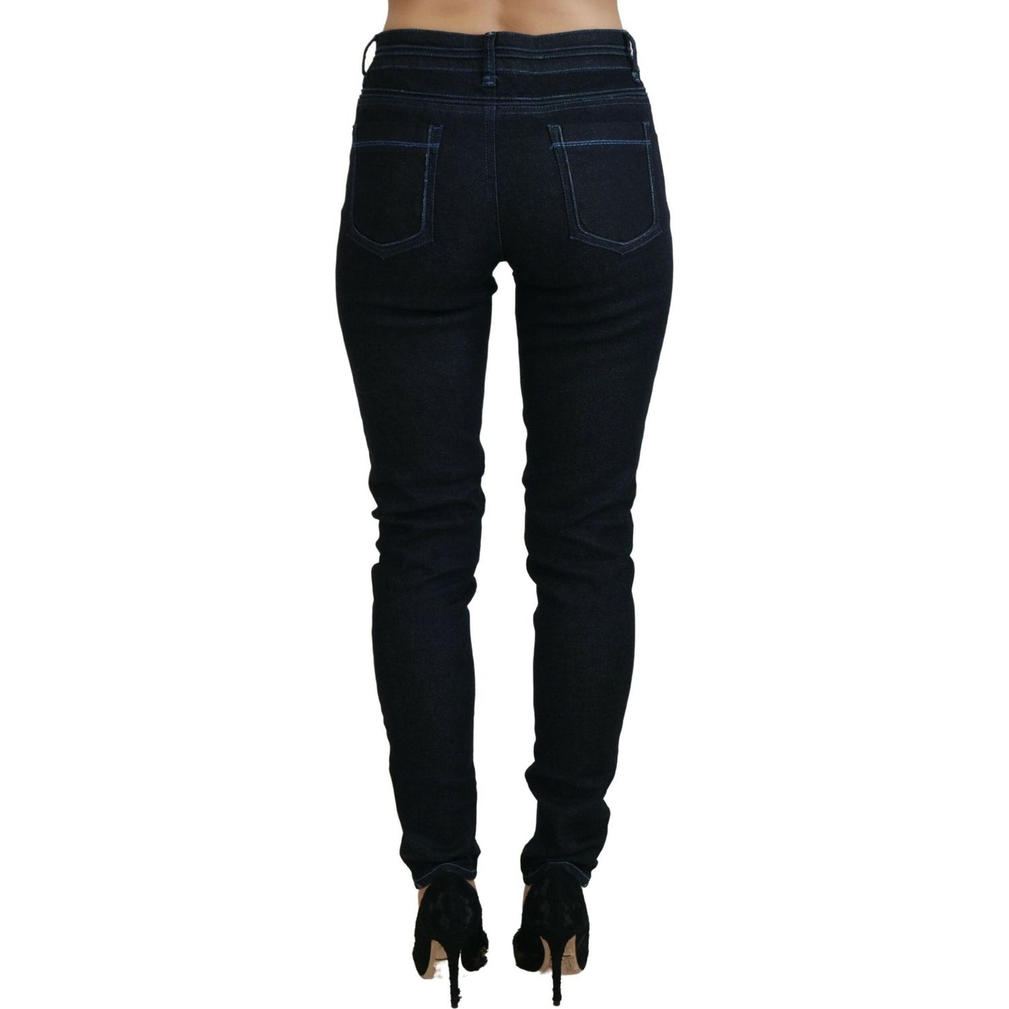 Acht Dark Blue Low Waist Slim Fit Women Denim Jeans PAN72700-26