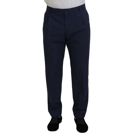 Dolce & Gabbana Dark Blue Cotton Chino Formal Pants PAN74722-56