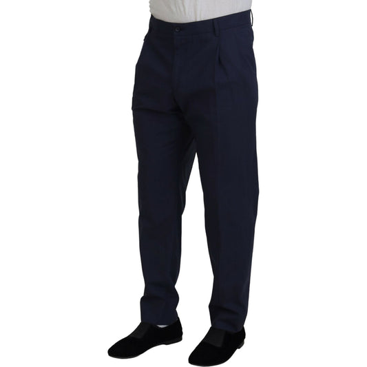 Dolce & Gabbana Dark Blue Cotton Chino Formal Pants PAN74722-56