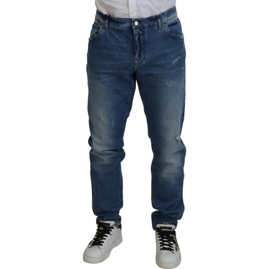 Dolce & Gabbana Blue Washed Skinny Cotton Denim Jeans PAN74793-60