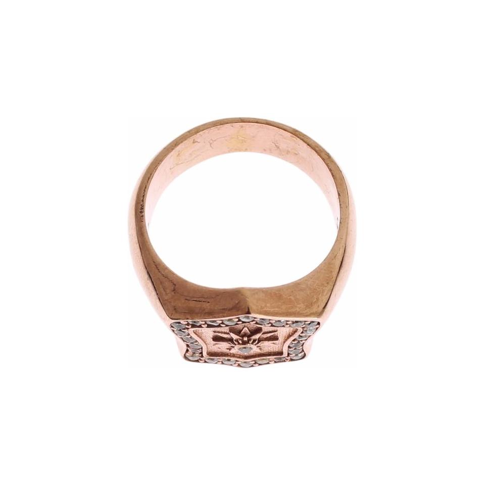 Nialaya Pink Gold 925 Silver Authentic Clear Ring Nialaya