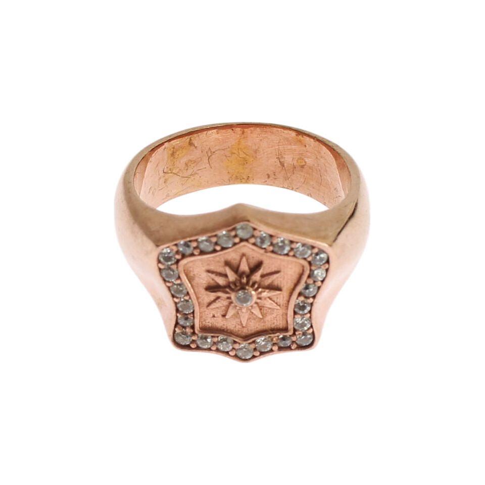 Nialaya Pink Gold 925 Silver Authentic Clear Ring Nialaya