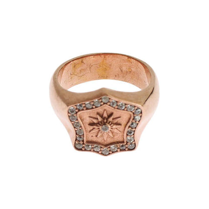 Nialaya Pink Gold 925 Silver Authentic Clear Ring Nialaya