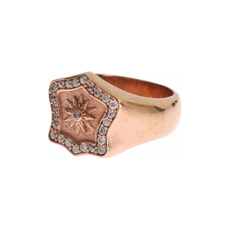 Nialaya Pink Gold 925 Silver Authentic Clear Ring Nialaya
