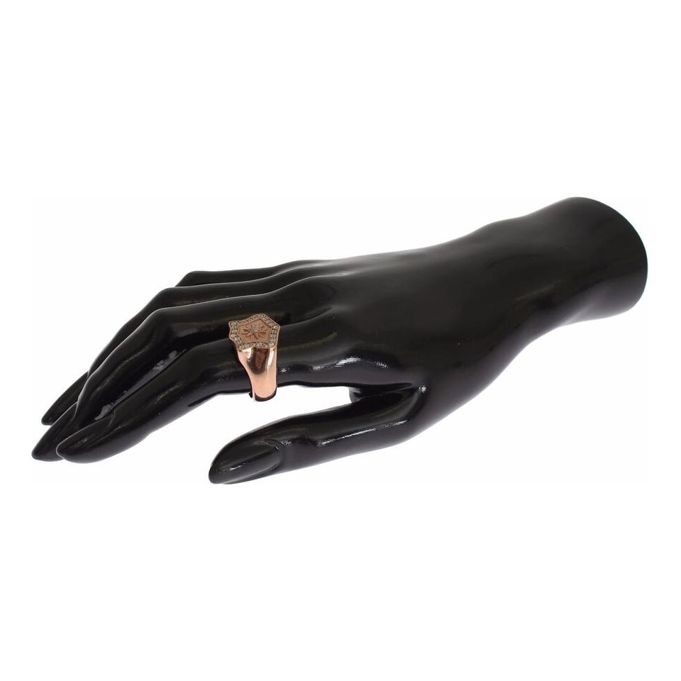 Nialaya Pink Gold 925 Silver Authentic Clear Ring Nialaya