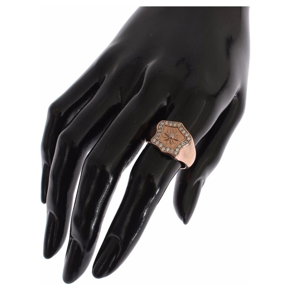 Nialaya Pink Gold 925 Silver Authentic Clear Ring Nialaya