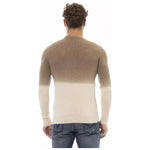 Alpha Studio Beige Alpaca Men Sweater Alpha Studio Dim Gray