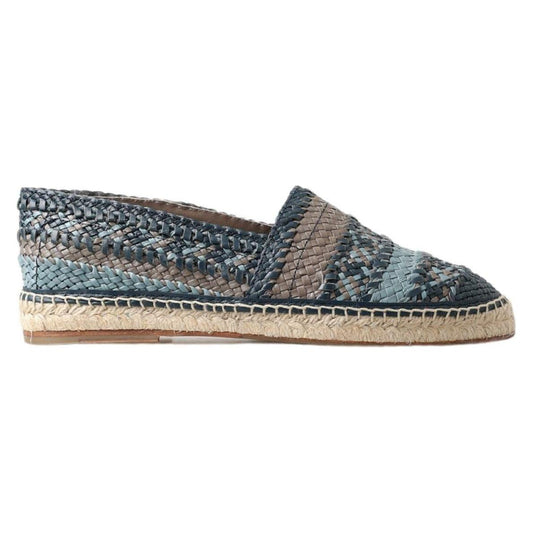 Dolce & Gabbana Blue Gray Leather Buffalo Espadrille Shoes MV5034-39