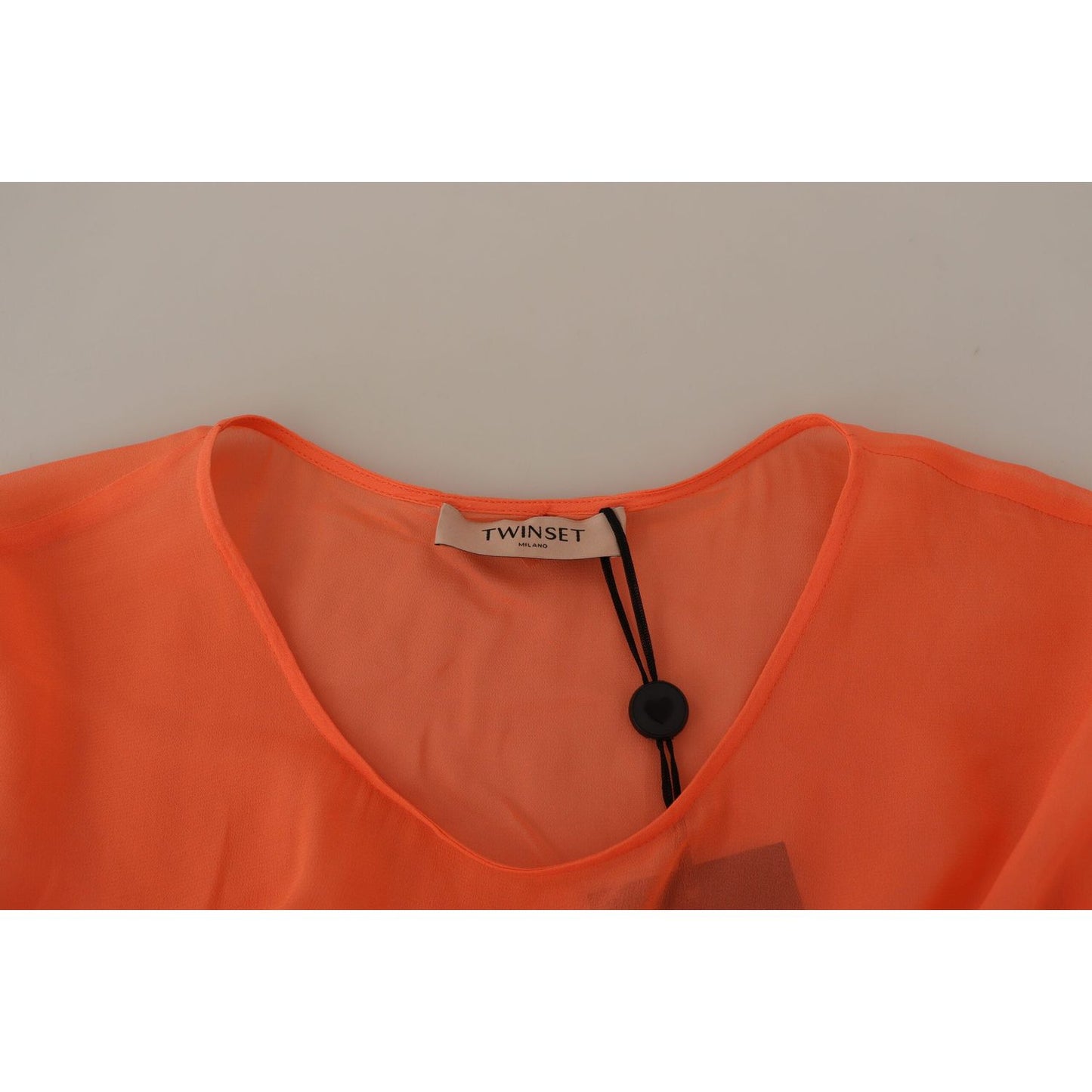 Twinset Coral Cotton Blend Short Sleeves Maxi Shift Dress Twinset