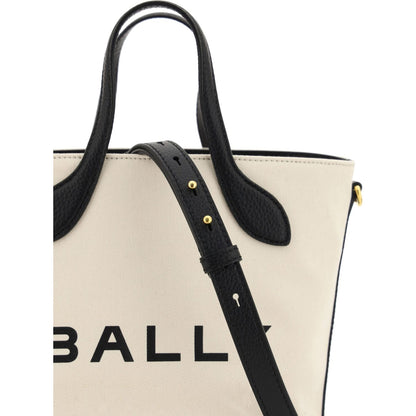 Bally White and Black Leather Bucket Bag Bally