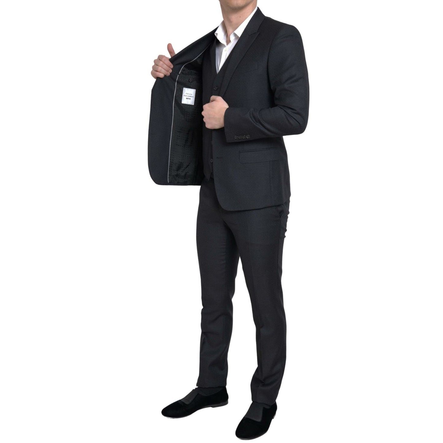 Dolce & Gabbana Black 3 Piece Single Breasted MARTINI Suit