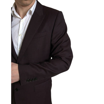 Dolce & Gabbana Maroon 2 Piece Single Breasted MARTINI Suit