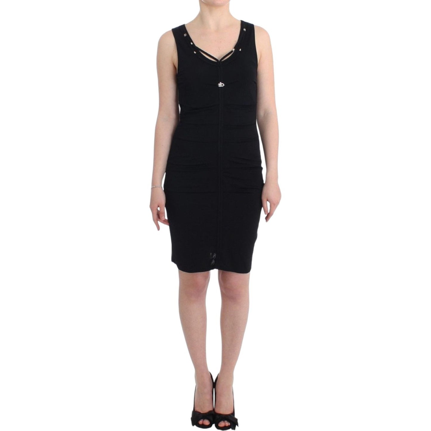 Roccobarocco Black pencil sheath dress 1728,67345645728,Black,Clothing,Dresses - Clothing,Dresses - Women - Clothing,IT46|XL,IT48|XXL,Material: Cotton Blended,Midi - Dresses - Clothing,New with tags,Roccobarocco,Sleeveless - Dresses - Clothing,Women,Women
