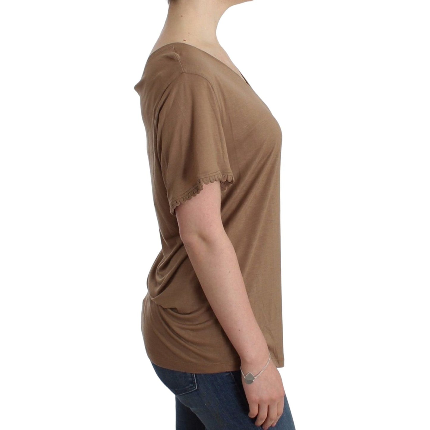 John Galliano Brown shortsleeved top John Galliano