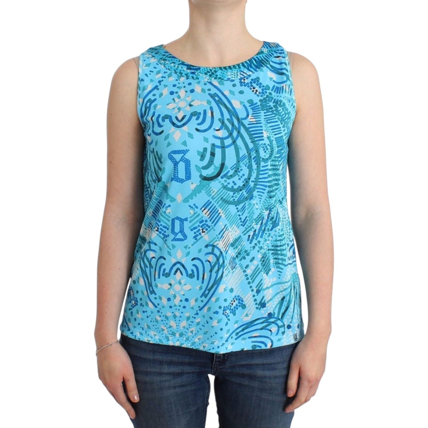 John Galliano Blue printed tank top John Galliano