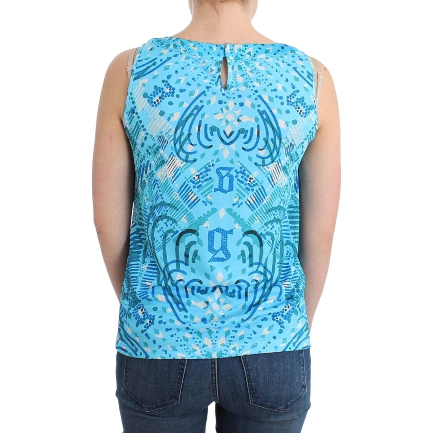 John Galliano Blue printed tank top John Galliano