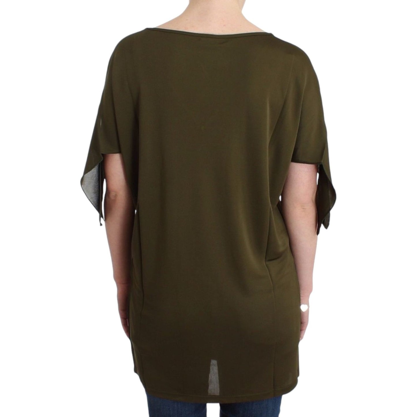 John Galliano Green shortsleeved blouse top John Galliano
