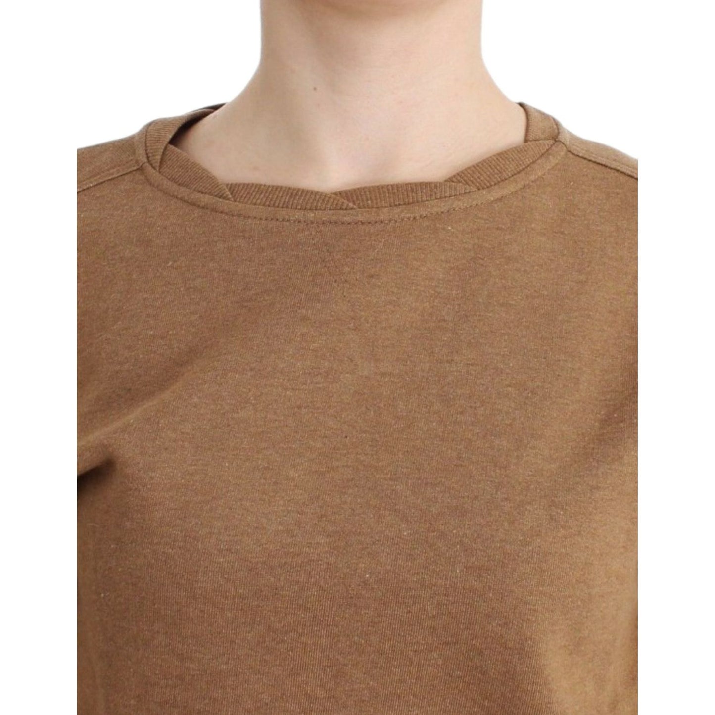 John Galliano Brown Crewneck Cotton Sweater John Galliano
