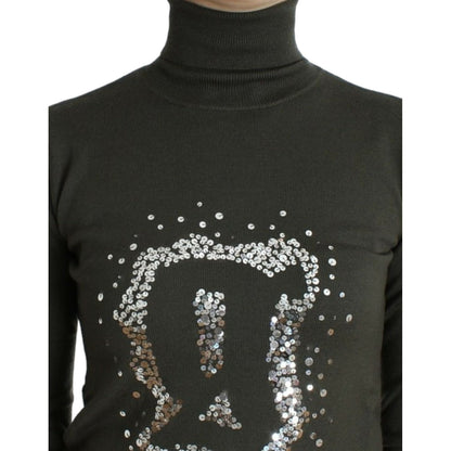 John Galliano Green wool turtleneck sweater John Galliano