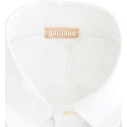 John Galliano White Cotton Shirt Top John Galliano