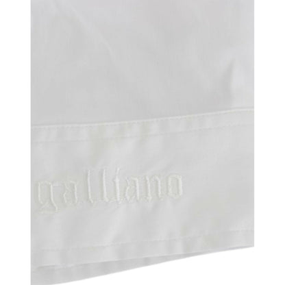 John Galliano White Cotton Shirt Top John Galliano