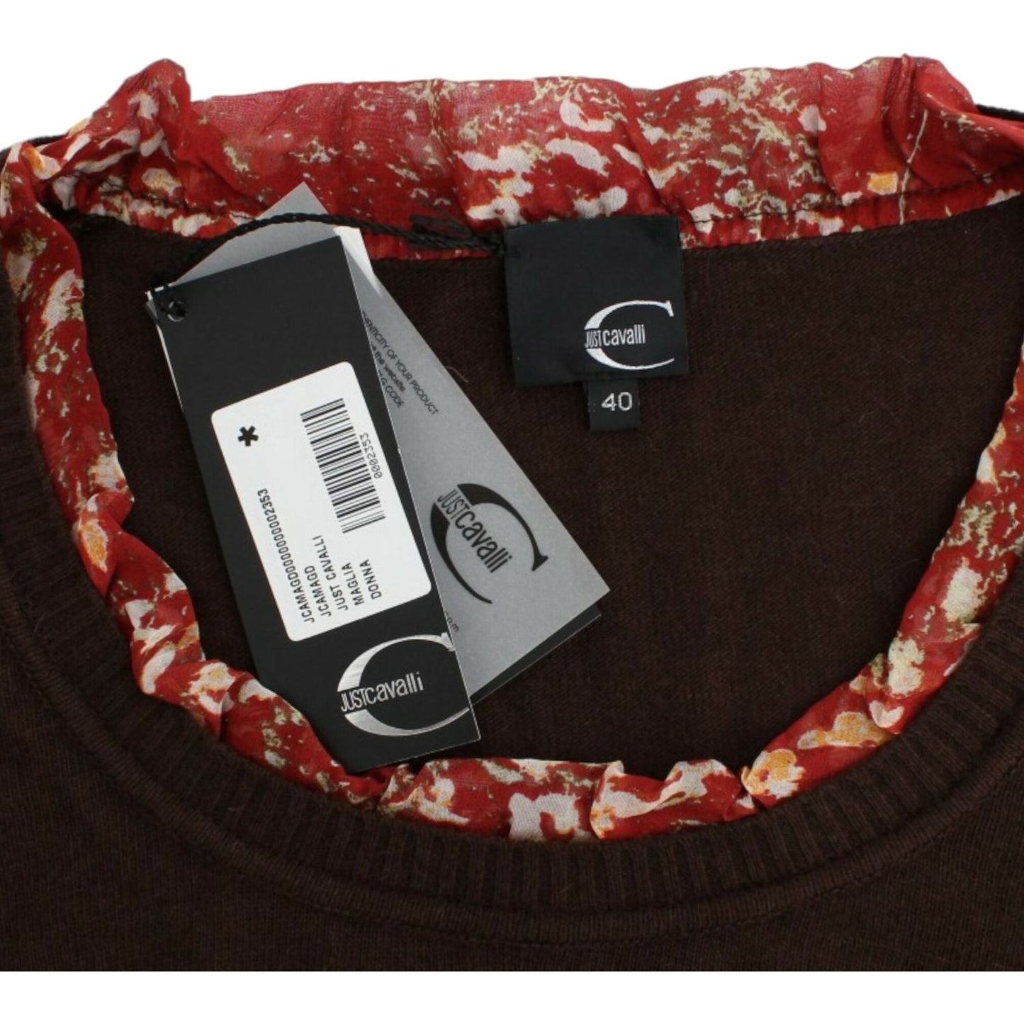 Cavalli Brown crewneck sweater Cavalli