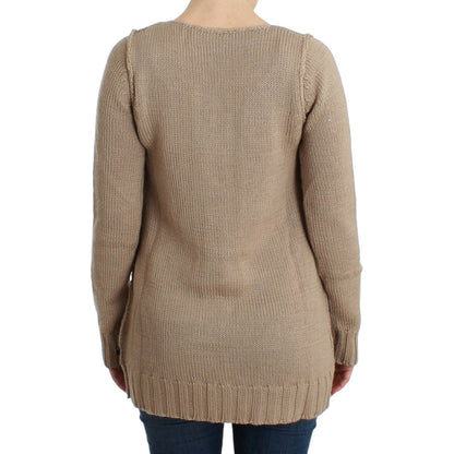 Cavalli Beige knitted wool sweater Cavalli