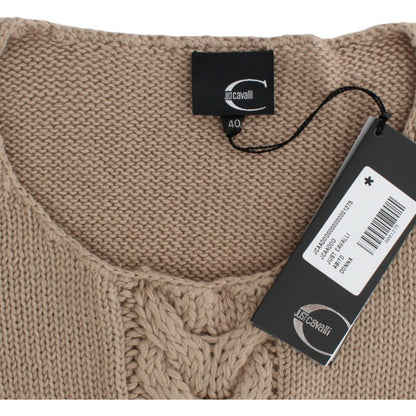 Cavalli Beige knitted wool sweater Cavalli