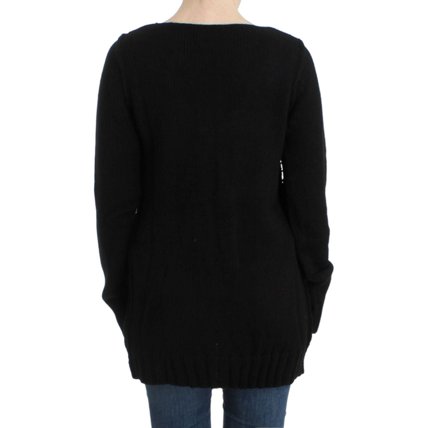 Cavalli Black knitted wool sweater