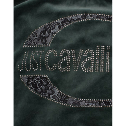 Cavalli Green velvet cotton sweater Cavalli
