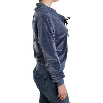 Cavalli Blue velvet cotton sweater Cavalli