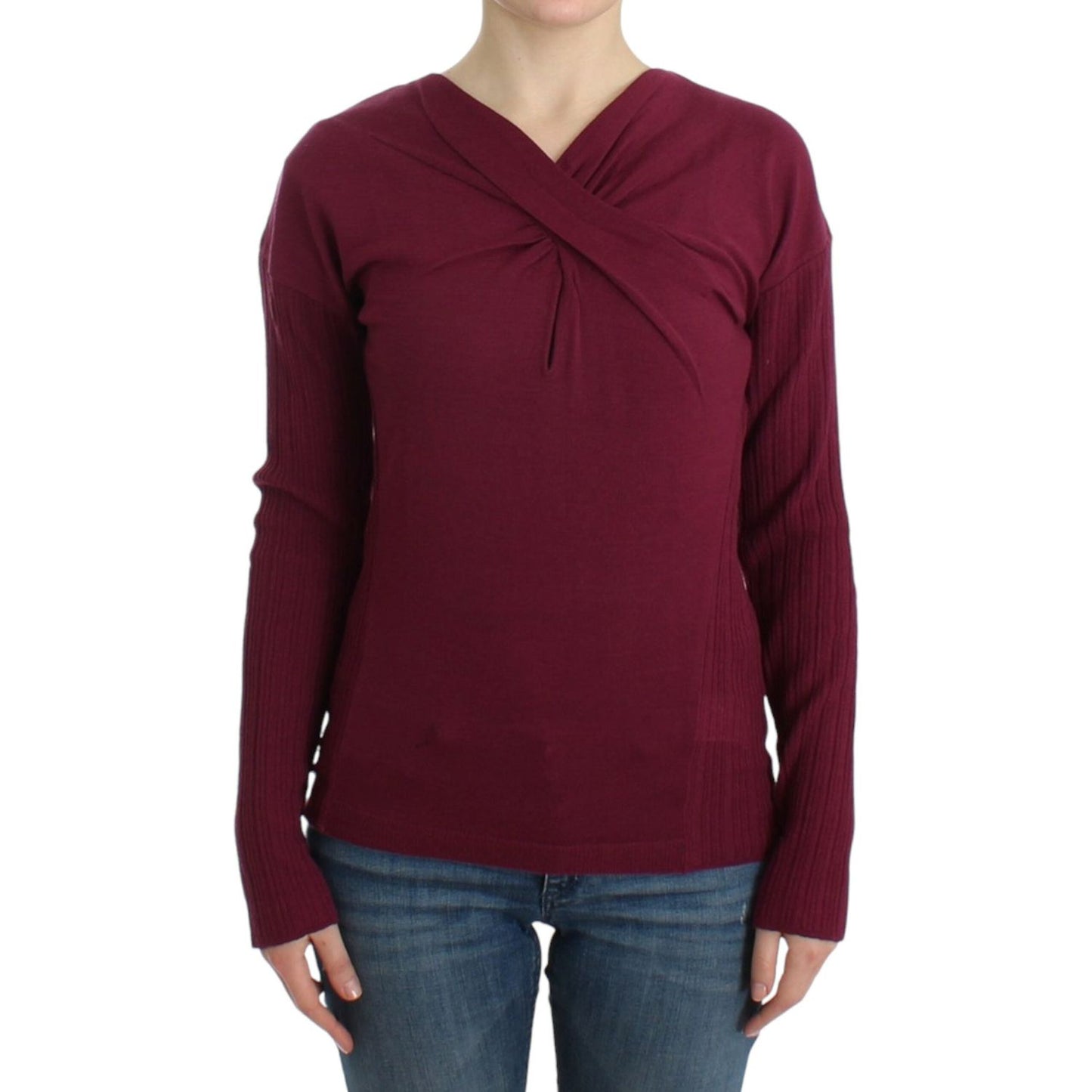 Cavalli Purple knitted wool sweater Cavalli