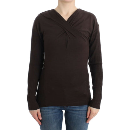 Cavalli Brown knitted wool sweater Cavalli