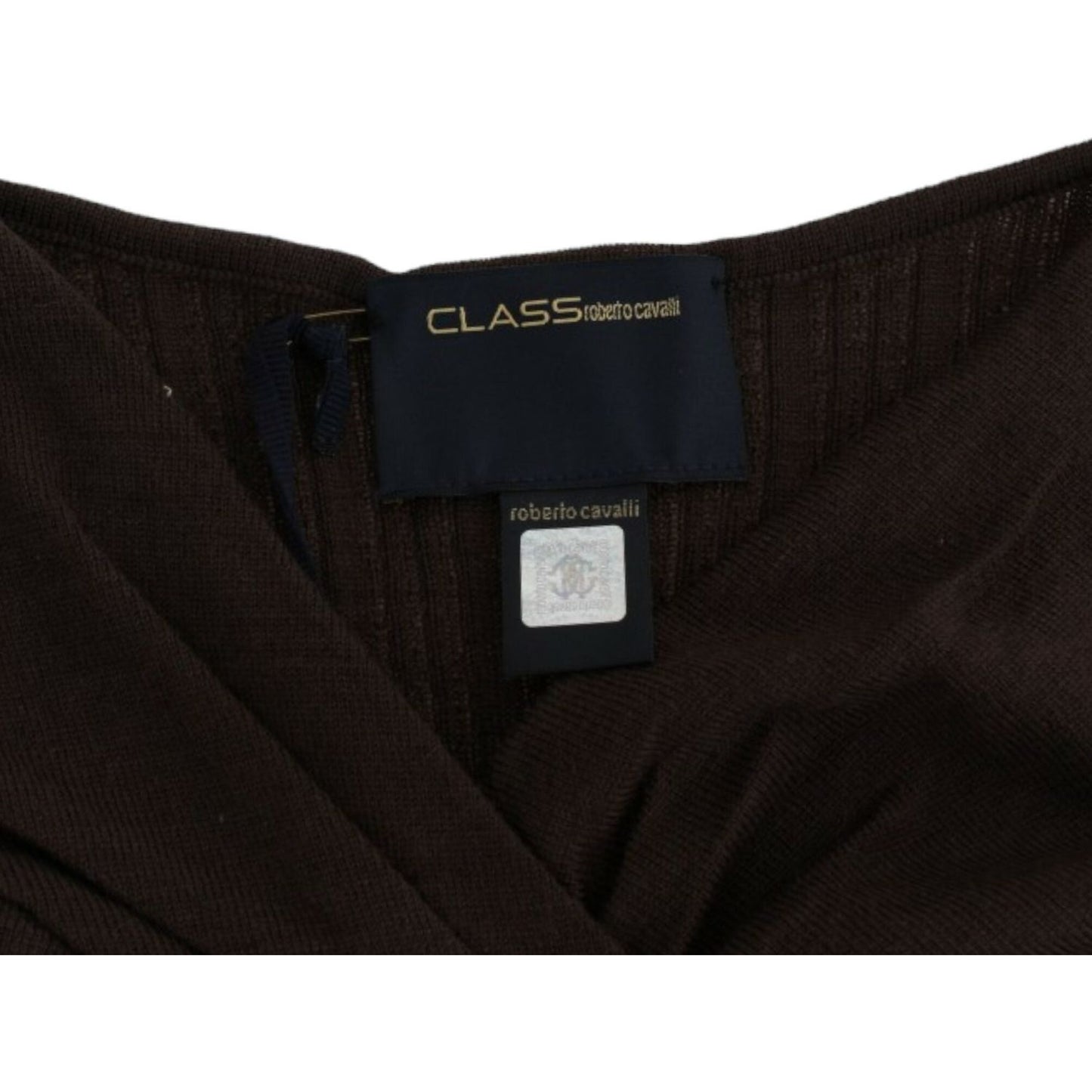 Cavalli Brown knitted wool sweater Cavalli