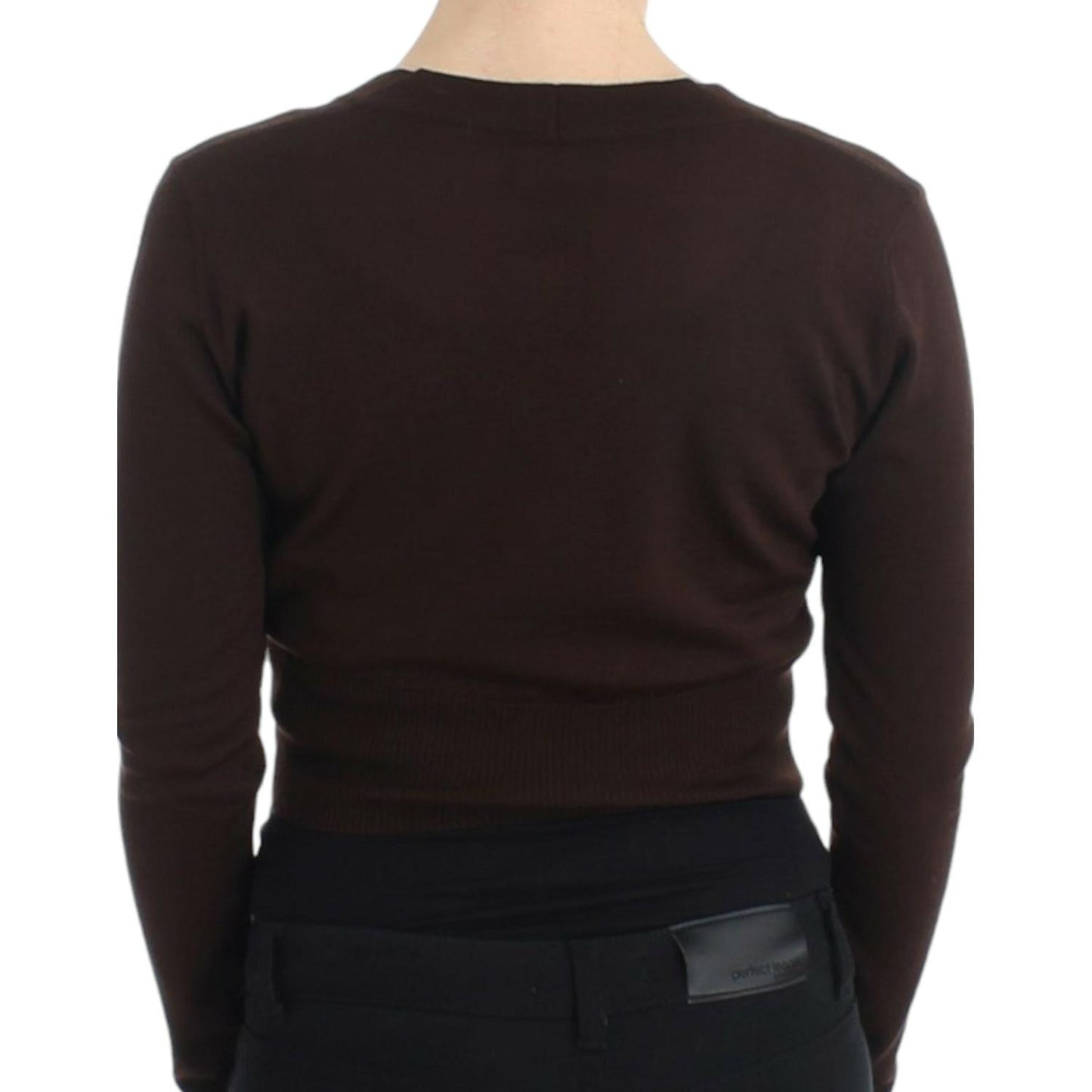 Cavalli Brown cropped wool cardigan Cavalli