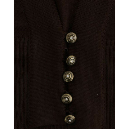 Cavalli Brown cropped wool cardigan Cavalli