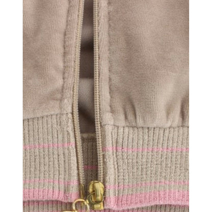 Cavalli Beige velvet zipup sweater Cavalli