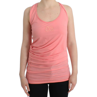 Cavalli Pink cotton tank top Cavalli