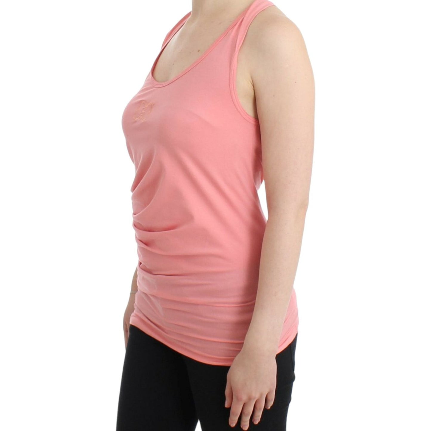 Cavalli Pink cotton tank top Cavalli