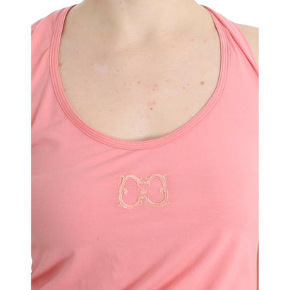 Cavalli Pink cotton tank top Cavalli
