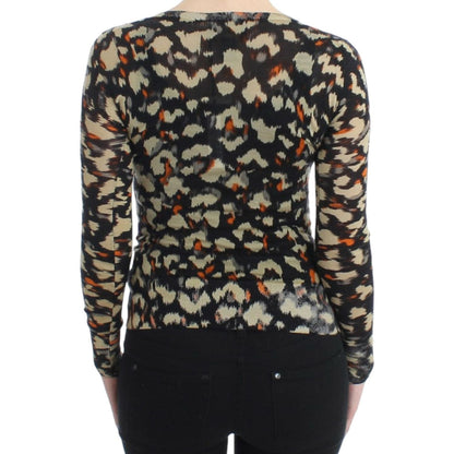 Cavalli Multicolor v-neck wool jumper Cavalli
