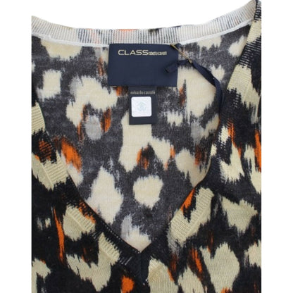 Cavalli Multicolor v-neck wool jumper Cavalli