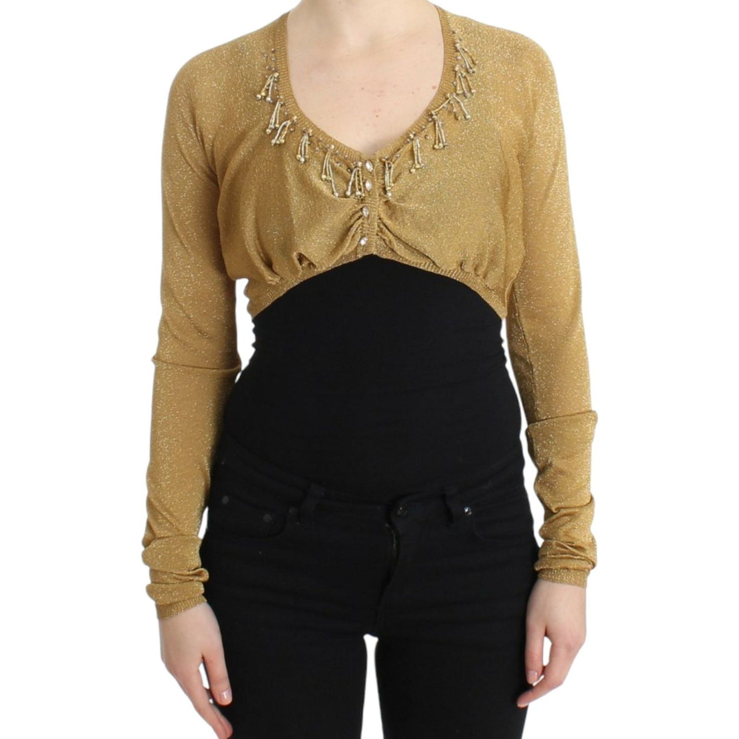 Cavalli Gold embellished gold shrug Cavalli