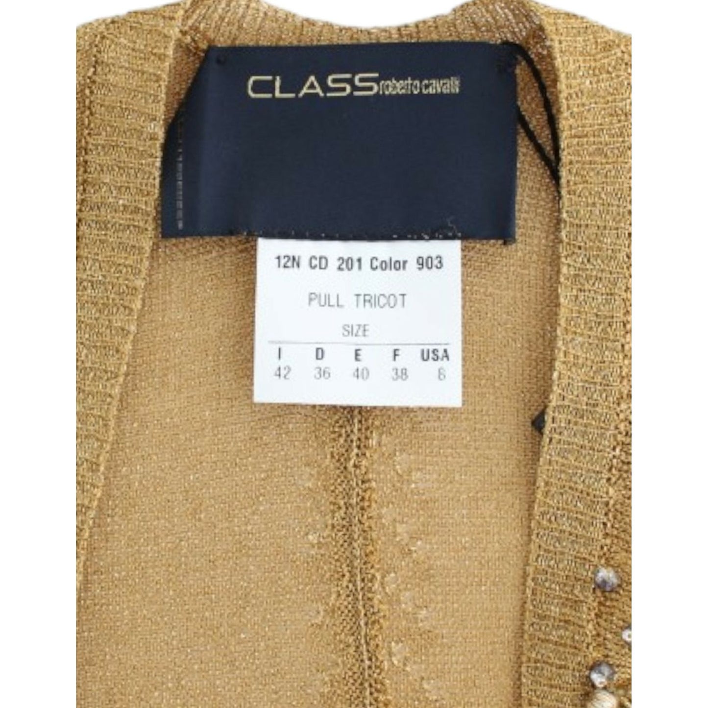 Cavalli Gold embellished gold shrug Cavalli