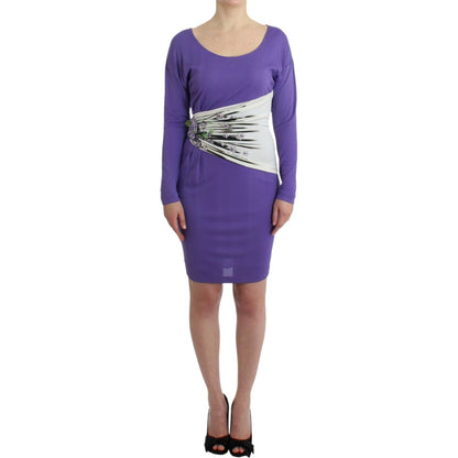 Cavalli Purple longsleeved dress 1728,67345645728,Cavalli,Clothing,Dresses - Clothing,Dresses - Women - Clothing,IT42|M,IT44|L,Longsleeve - Dresses - Clothing,Material: 100% Viscose,Midi - Dresses - Clothing,New with tags,Purple,Women,Women - Clothing
