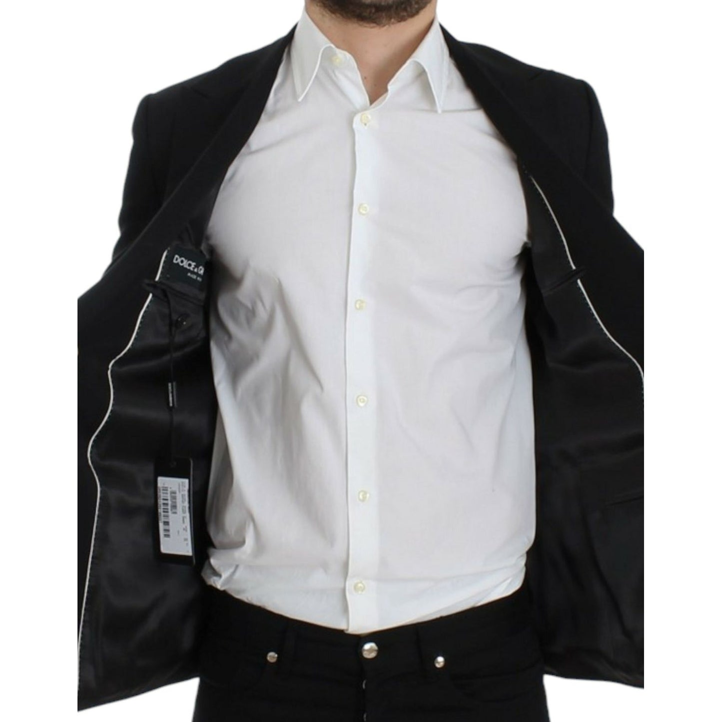 Dolce & Gabbana Black wool slim fit blazer