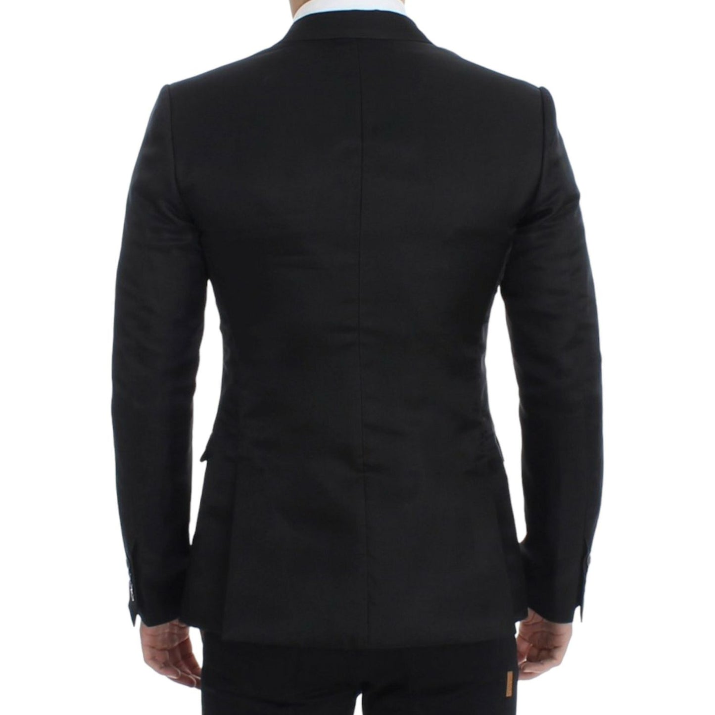 Dolce & Gabbana Black silk slim fit blazer Dolce & Gabbana