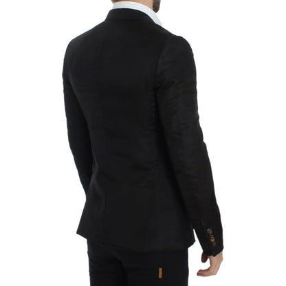 Dolce & Gabbana Black silk slim fit blazer Dolce & Gabbana