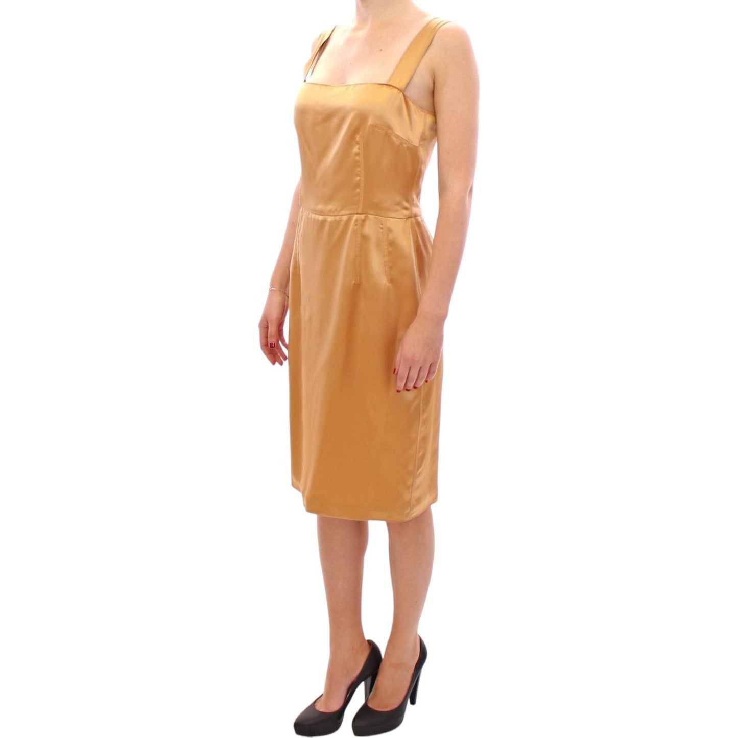 Dolce & Gabbana Bronze silk sheath dress Dolce & Gabbana