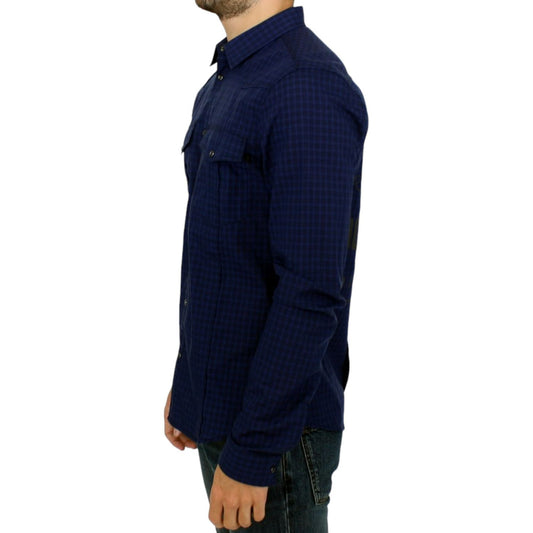 Costume National Blue checkered cotton shirt SIG10357-1